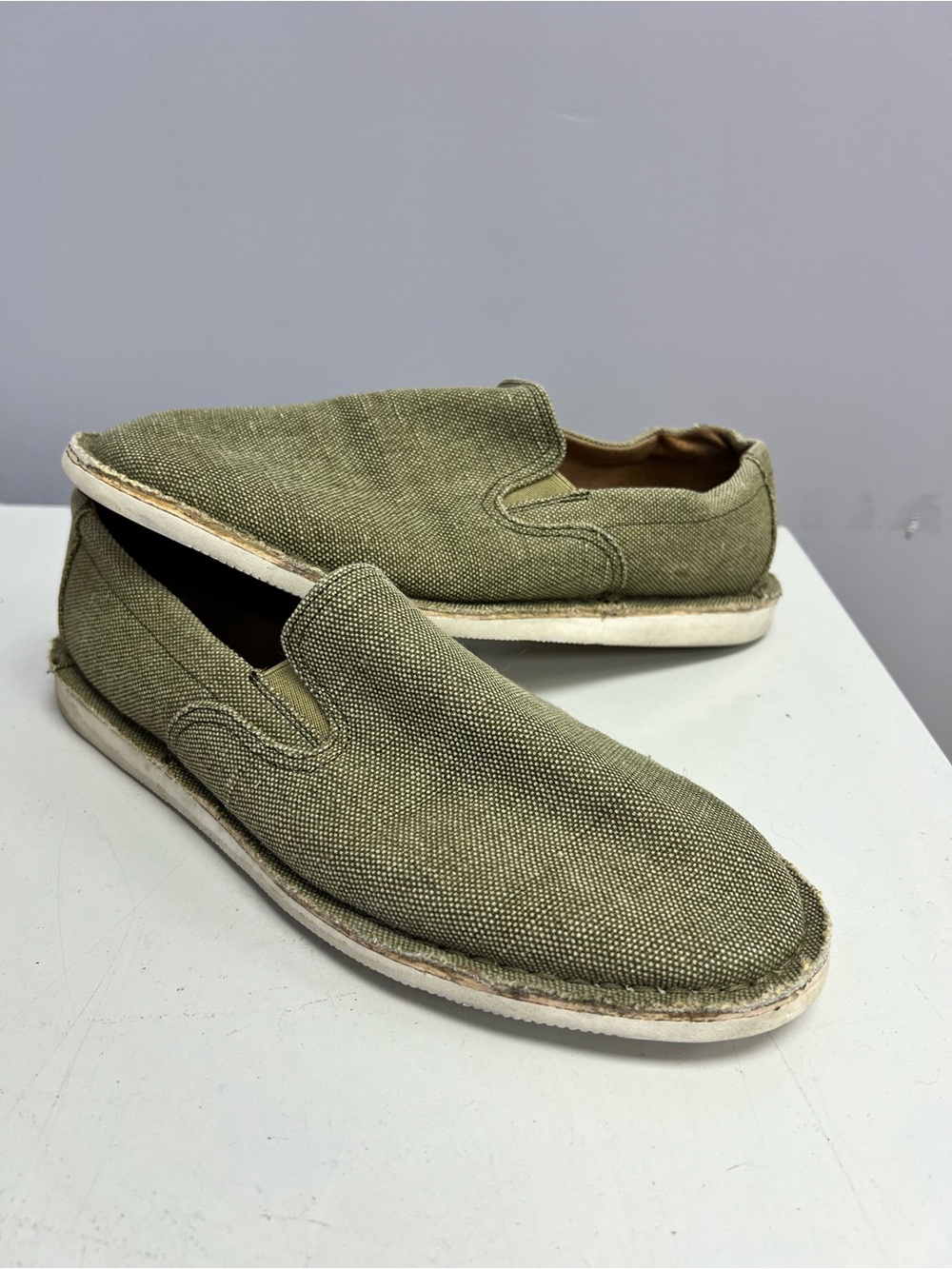 Polo Ralph Lauren Slip-On Canvas Shoes in Olive Green Men’s 11
